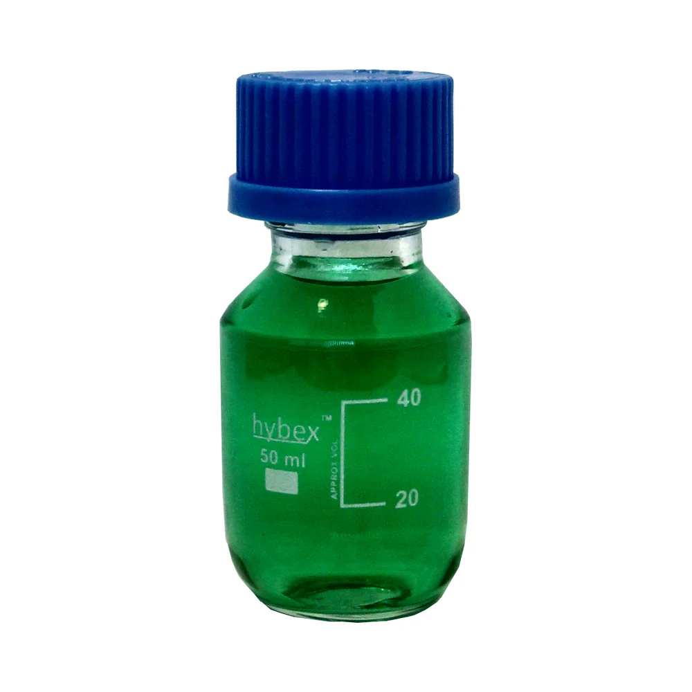 hybex 50 mL Bottle with GL32 Blue Cap, 10/pk - Laboratory Equipment | Legacy Lab Supplies