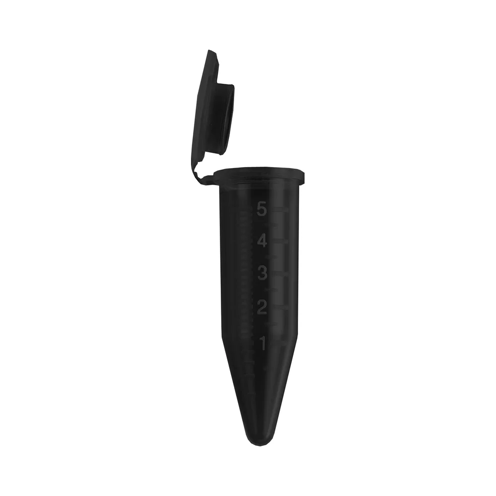 5 mL Tubes, Sterile with Attached Screw Caps in Foam Racks, Opaque Black, 500/each - Laboratory Equipment | Legacy Lab Supplies