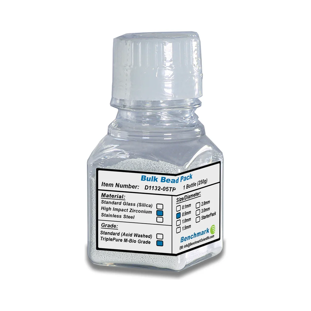 Bulk Beads — Zirconium, 0.5 mm Triple-Pure, 250 g - Laboratory Equipment | Legacy Lab Supplies