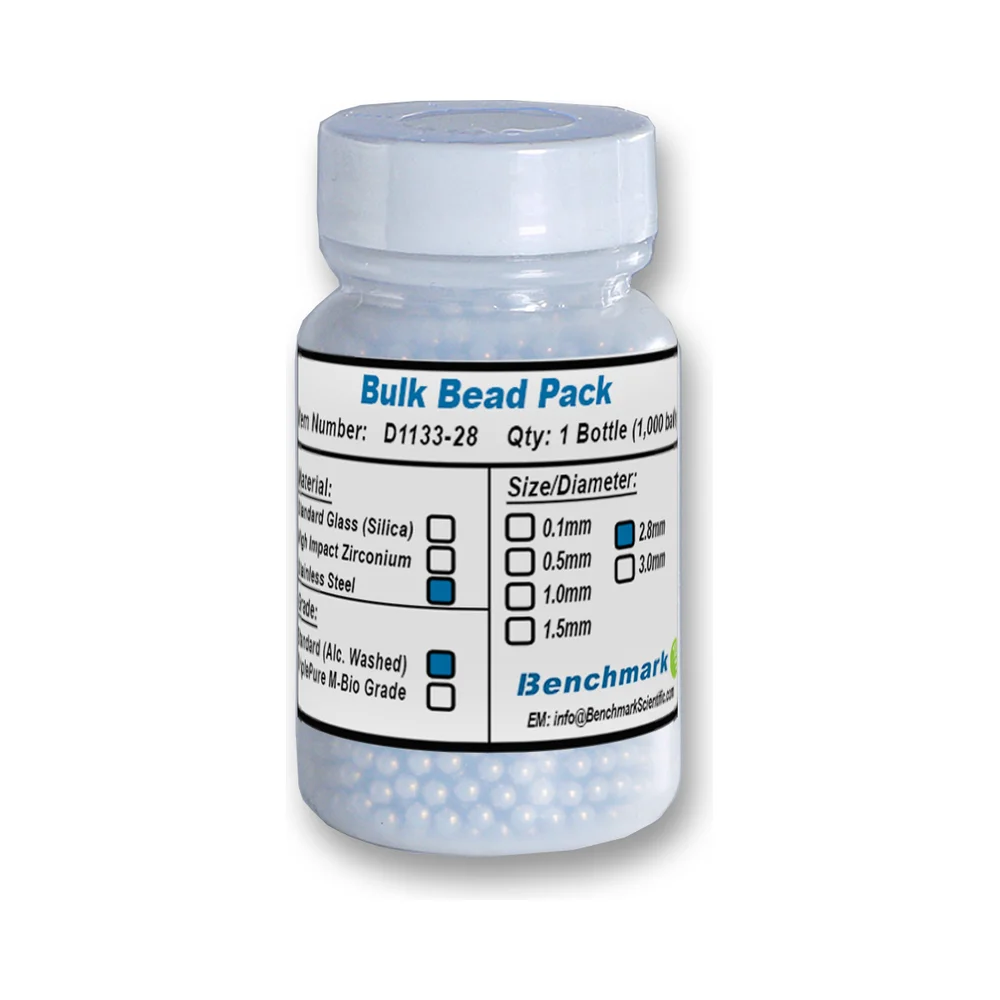 Bulk Beads — Stainless Steel, 2.8 mm Alcohol Washed, 1,000/pk - Laboratory Equipment | Legacy Lab Supplies