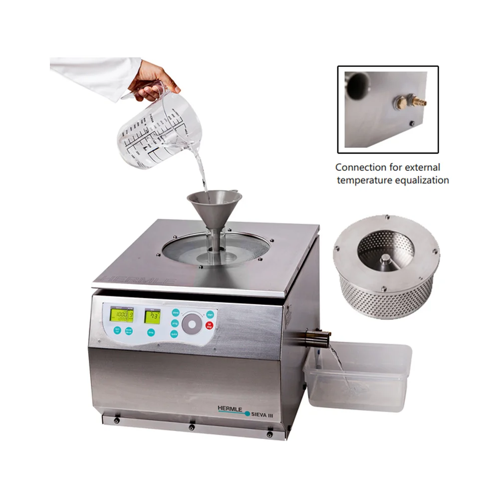 SIEVA-3 w/ external temperature control and 500 ml perforated rotor basket - Laboratory Equipment | Legacy Lab Supplies