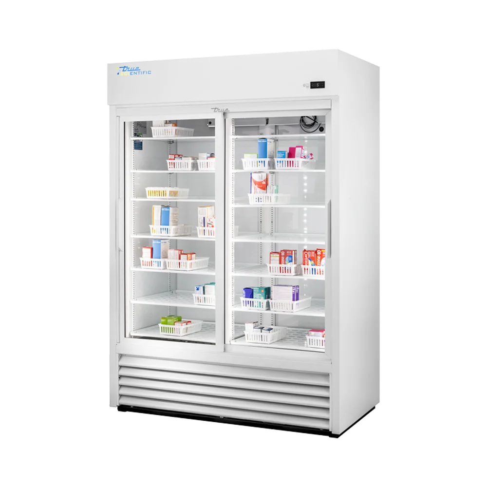 True Scientific TSCI-1200PR-SLG-M-WW-1A 2°C to 8°C Pharmacy Refrigerator, 1204 L / 42.5 cu ft, Slide Glass Door - Laboratory Equipment | Legacy Lab Supplies