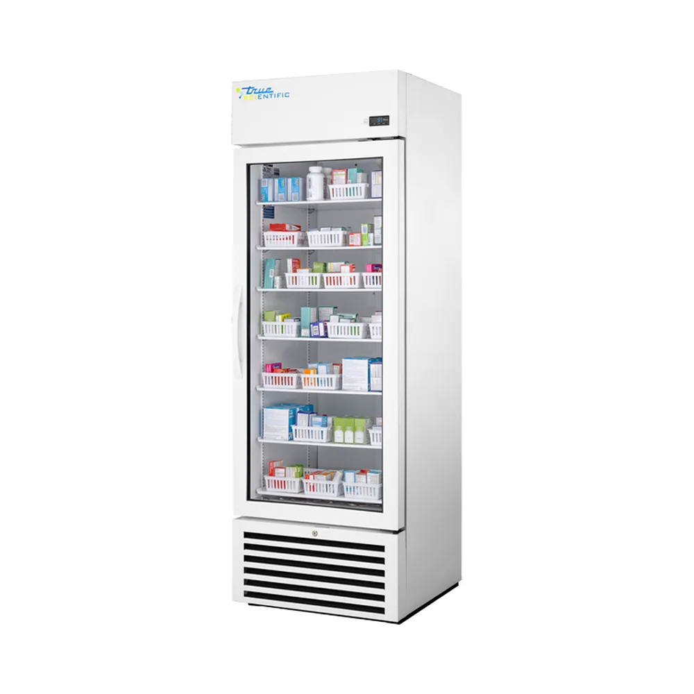 True Scientific TSCI-450PR-SWG-R-WW-1A 2°C to 8°C Pharmacy Refrigerator, 437.8 L / 15.46 cu ft, Swing Glass Door - Laboratory Equipment | Legacy Lab Supplies
