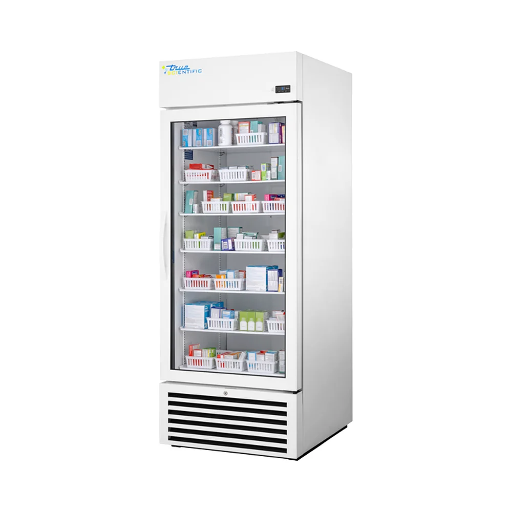 True Scientific TSCI-600PR-SWG-R-WW-1A 2°C to 8°C Pharmacy Refrigerator, 626.6 L / 22.13 cu ft, Swing Glass Door - Laboratory Equipment | Legacy Lab Supplies