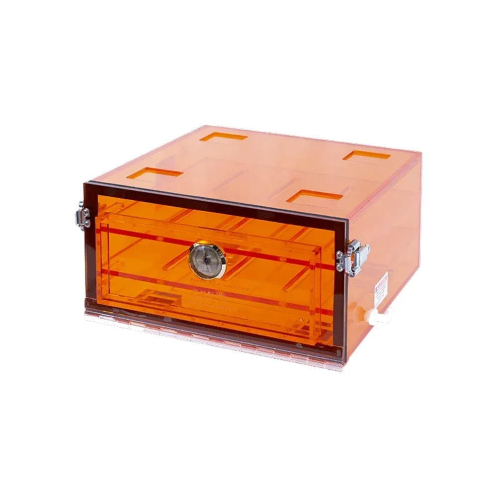 Yamato PLA-8605CGANS Amber Acrylic Desiccator, 12" ร 12" ร 6", One Cubicle - Laboratory Equipment | Legacy Lab Supplies