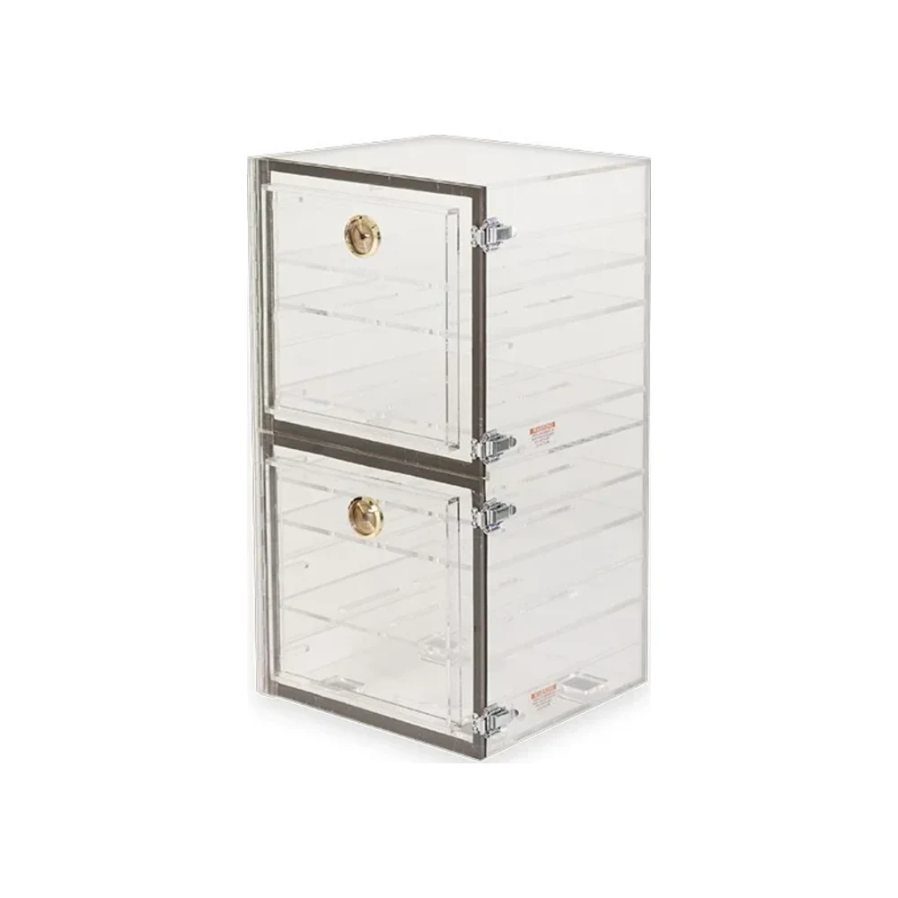 Yamato PLA-861CGNS Clear Acrylic Desiccator, 12" × 12" × 24", Two Cubicles - Laboratory Equipment | Legacy Lab Supplies