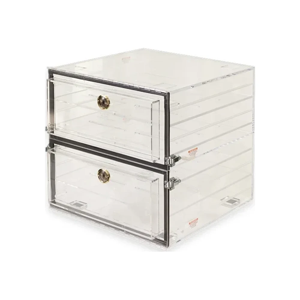 Yamato PLA-862CGNS Clear Acrylic Desiccator, 18" ร 18" ร 18", Two Cubicles - Laboratory Equipment | Legacy Lab Supplies